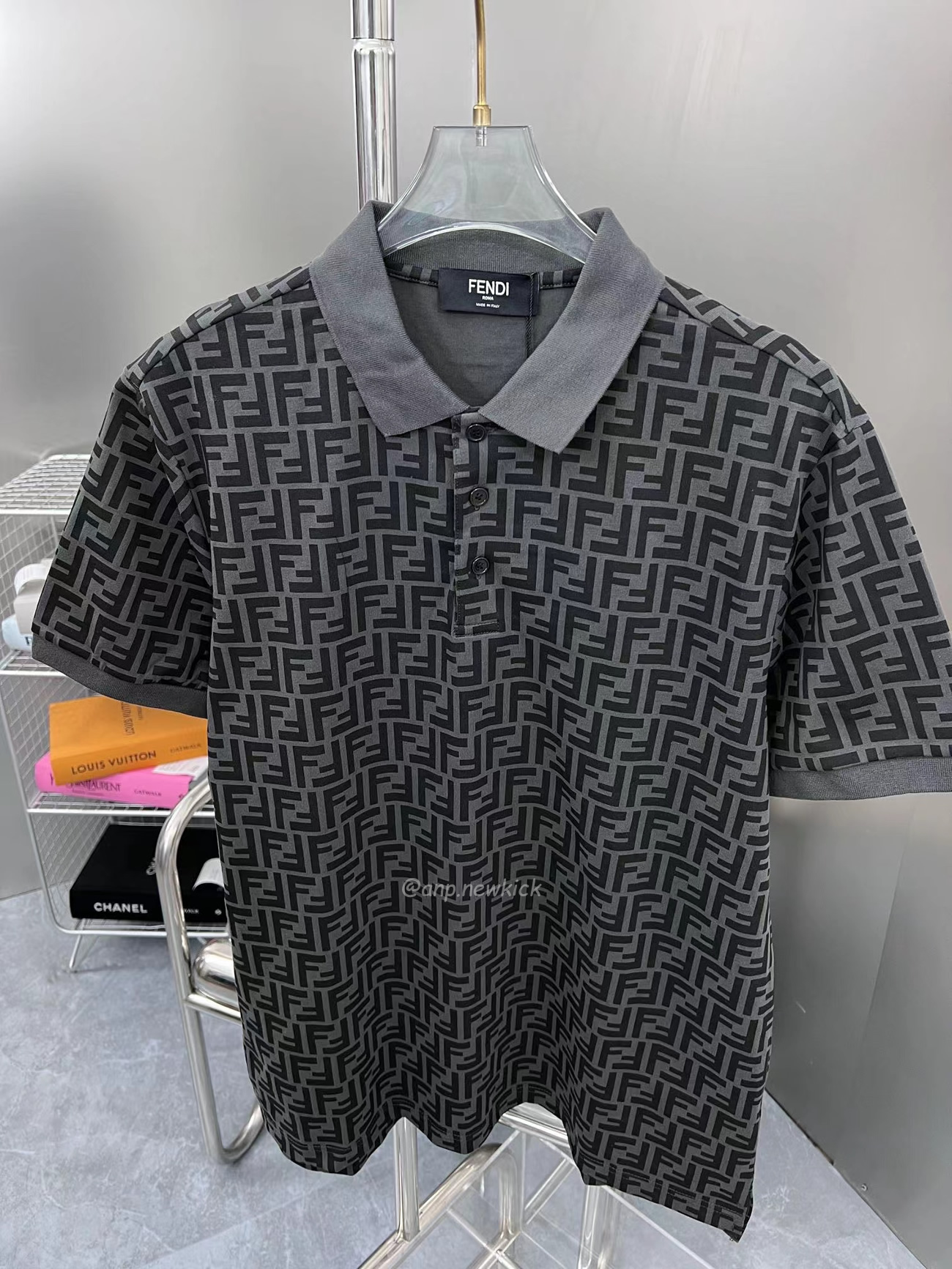 Fendi Ff Black Polo T Shirt (3) - newkick.app